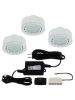 12V LED 3-Puck Light Kit - 1.8W per Puck - Warm White - Surface Mounted or Recessed - White Finish - Liteline UCP-LED3-WH